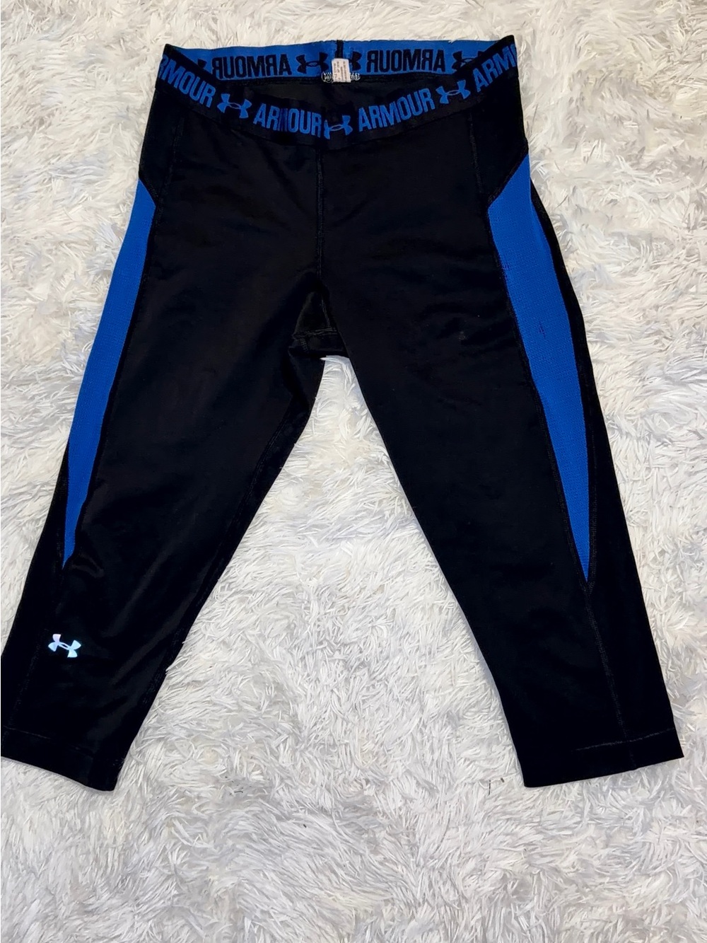Under Armour Black and Blue Women's Performance Bike Shorts